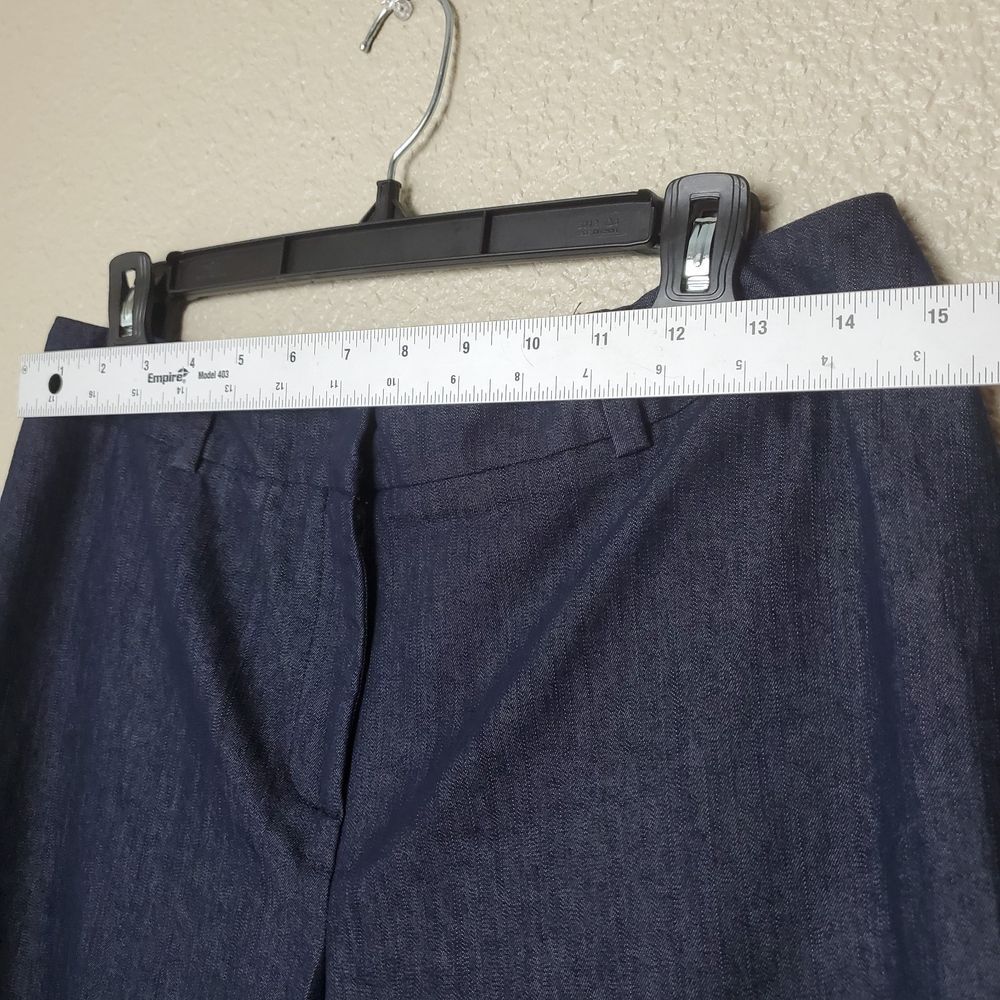Chico's Straight ankle-length dress pants size 15 "L" women's navy blue zipper‎ - Picture 4 of 10